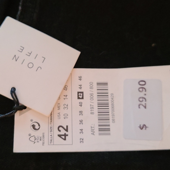 NWT ZARA Frayed Black Denim Shorts sz 42 ( 10 ) - Picture 7 of 7